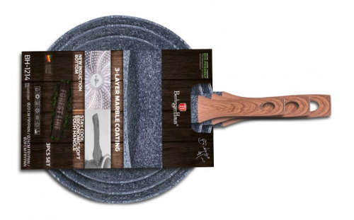 Berlinger Huas 3 pcs Marbele Coating frypan set, Forest Line BH-1214
