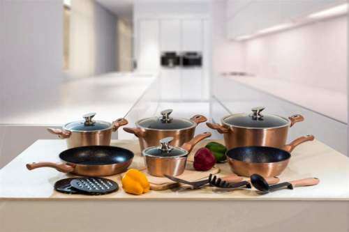 Berlinger Haus 15-Piece Marble Coating Metallic Line Cookware Set ( Copper )