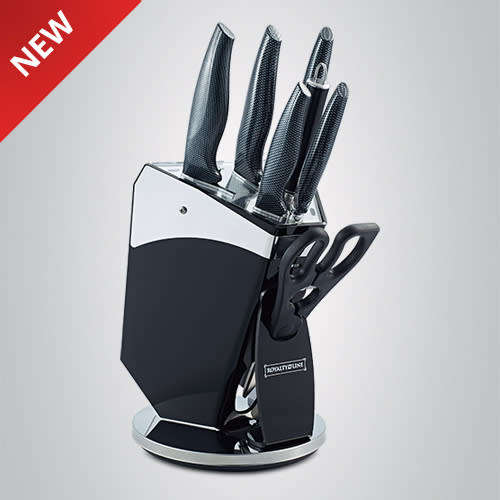 Royalty Line 8-Piece Anti-Slip Carbon Handle Knife Set with Stand