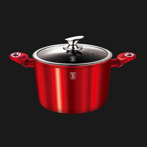 BH-1268 Stock pot with lid 20 cm, Burgundy Metallic Line