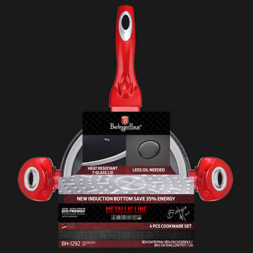 BH-1292 4 pcs set, Burgundy Metallic Line Berlinger Haus