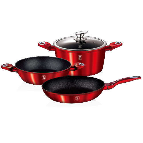 BH-1292 4 pcs set, Burgundy Metallic Line Berlinger Haus