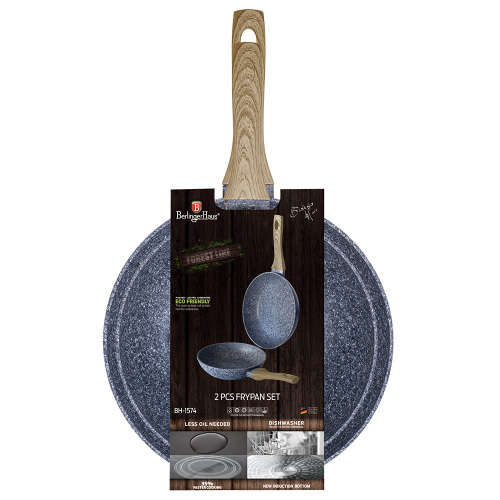 Berlinger Haus 2-Piece Marble Coating Forest Line Fry Pan Set ¿ Light Wood ¿ BH-1574