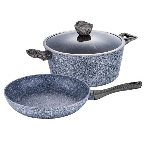 Berlinger Haus 3-Piece Marble Coating Forest Line Cookware Set ¿ Smoked Wood ¿ BH-1582
