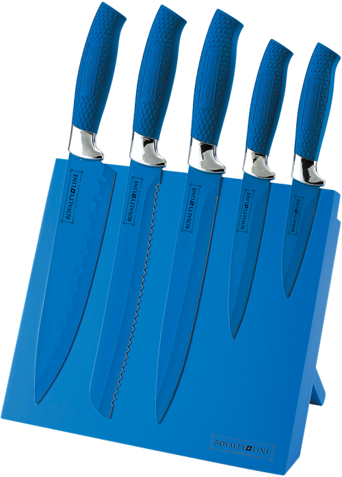 Royalty Line Knife Set with Stand 5 Piece Stainless Steel