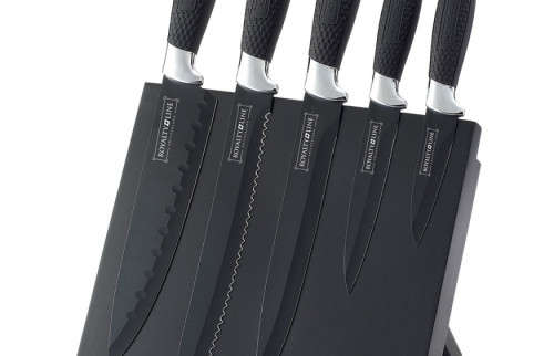 Royalty Line Knife Set with Stand 5 Piece Stainless Steel
