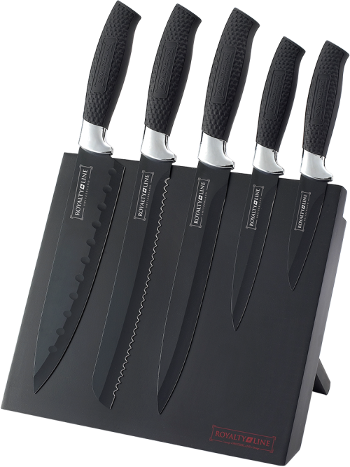 Royalty Line Knife Set with Stand 5 Piece Stainless Steel