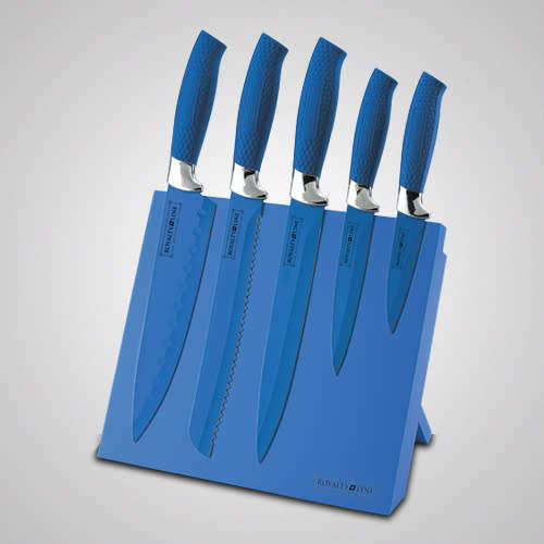 Royalty Line Knife Set with Stand 5 Piece Stainless Steel