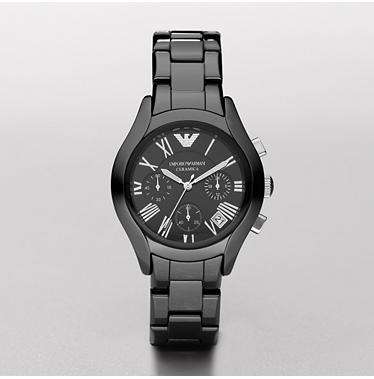 ****XMAS GIFT***Emporio Armani AR1401 Women's Ceramica Chronograph Black Dial Black Ceramic