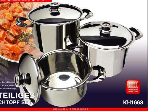 ****R1299***Just Arrived New Stock 6pcs Stainless Steel Stock Pot BIG SIZE heavy bottom