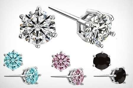 Metal-Plated Solitaire Earrings Made With Swarovski Elements