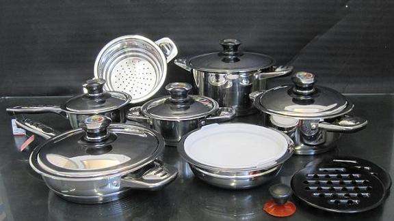 German Design - 16 PC Stainless Steel 18/10, 11 Layer Capsuled Set with Thermostat lids