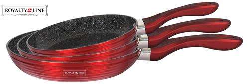 Royalty Line Marble Coating Fry Pan Set Of 3 ( Three ) 100% Authentic ( First Time In South Africa )
