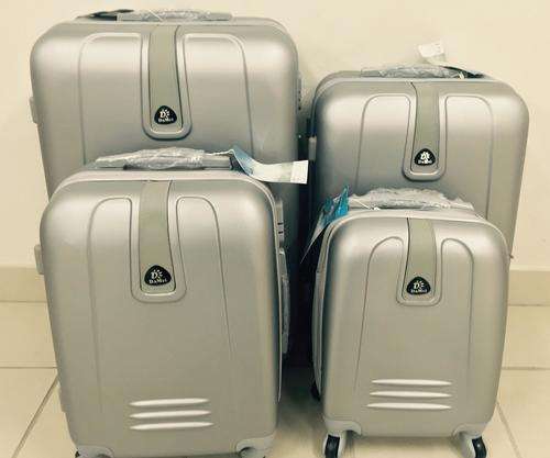 Set of 4 Suitcases Trolley Bag, ABS  Trolley Luggage with Universal Wheels - SILVER Colour