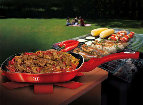 Berling Haus Grill pan 28 cm, Burgundy Metallic Line, BH-1271