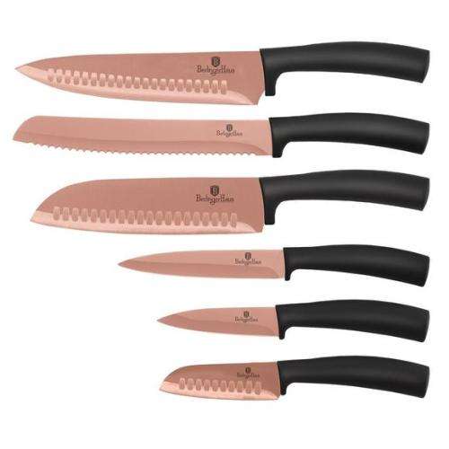 BERLINGER HAUS 6-PIECE COPPER TITANIUM COATING KNIFE SET - ROSE GOLD