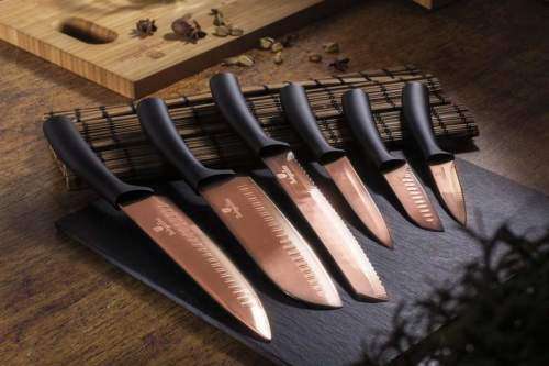 BERLINGER HAUS 6-PIECE COPPER TITANIUM COATING KNIFE SET - ROSE GOLD