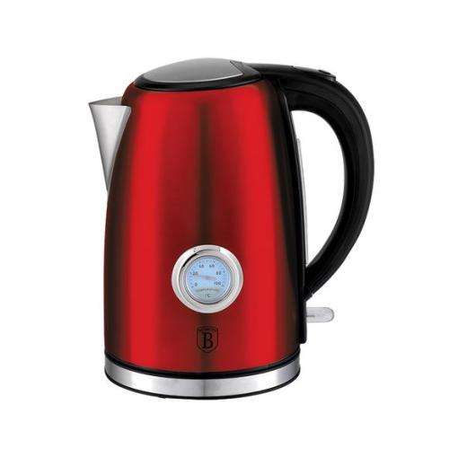 BERLINGER HAUS 1.7 LITRE STAINLESS STEEL ELECTRIC KETTLE WITH THERMOSTAT - BURGUNDY METALLIC