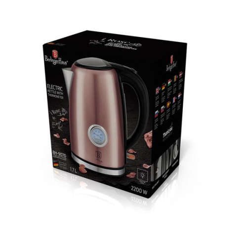 BERLINGER HAUS 1.7 LITRE STAINLESS STEEL ELECTRIC KETTLE WITH THERMOSTAT - IROSE EDITION