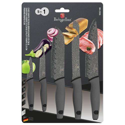 BERLINGER HAUS 5-PIECE MARBLE COATING KNIFE SET - GRANIT DIAMOND LINE