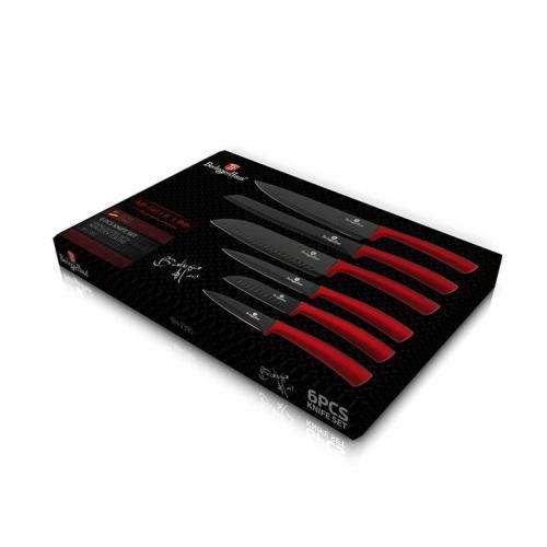 Berlinger Haus 6-Piece Marble Coating Knife Set - Burgundy Metallic Line BH-2395