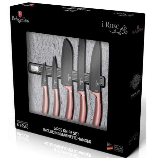 BERLINGER HAUS 6-PIECE KNIFE SET WITH MAGNETIC HANGER - I-ROSE EDITION