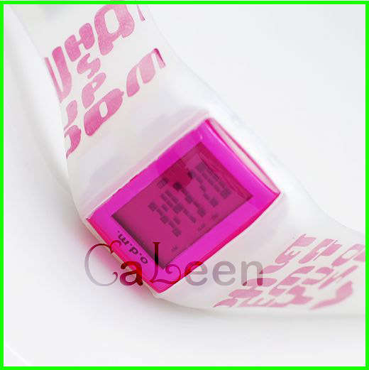 Jelly Silicone  Digital Sports Unisex Watch Rosy