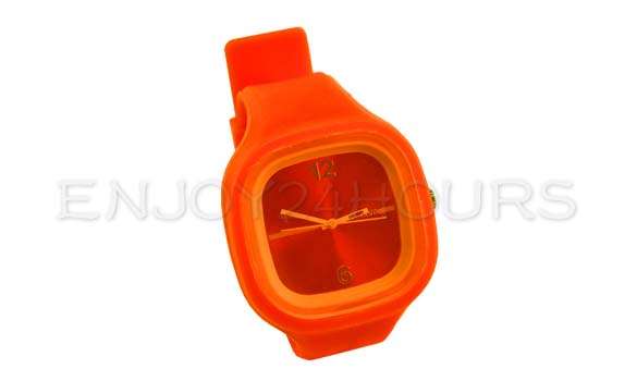 silicone sport  Wrist quartz Watch Fashion Unisex ORANGE