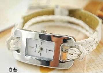 ****New style leather  rope watch WHITE colour***