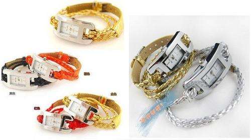 ****New style leather  rope watch RED colour***