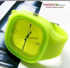 silicone sport  Wrist quartz Watch Fashion Unisex GREEN