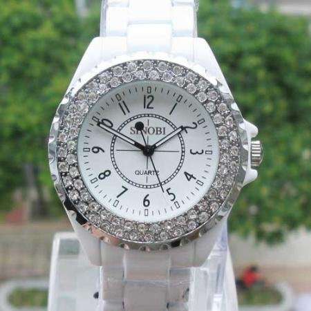 BRAND NEW **SINOBI *** - Ladies Crystal Bezel Stainless Steel Quartz Watch