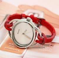 *******NEW STYLE LEATHER ROPE WATCH RED *********