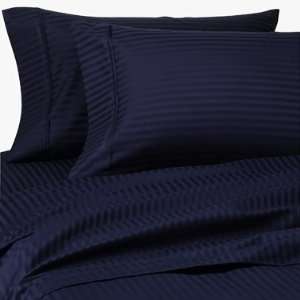 New Arrivals 6 piece Queen SIZE SEXY Striped NAVY SATIN SHEET SET