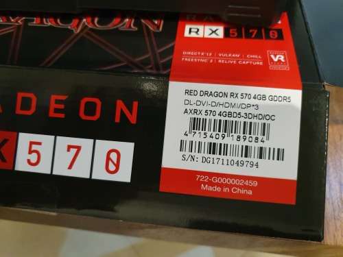 Powercolor RX 570 Red Dragon OC 4GB GDDR5