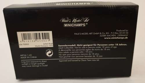 Team Lotus 1970 F1 World Champion - Minichamps 1/43