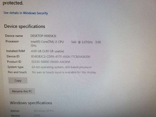 Desktop Computer Intel i3