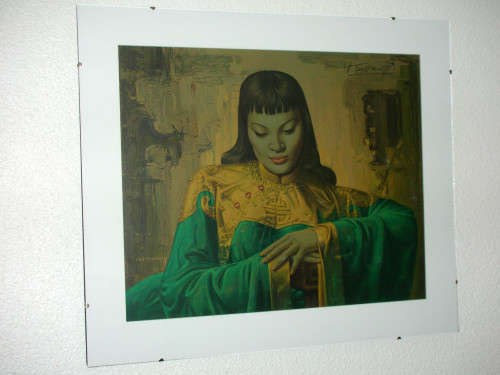 Vintage Tretchikoff 'Lady of Orient' Print 74 x 87 Cms