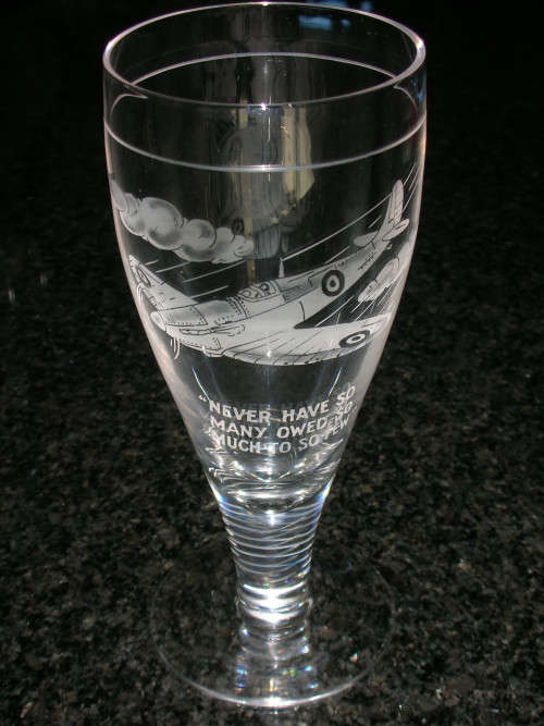Battle of Britain Spitfire Engraved Glass