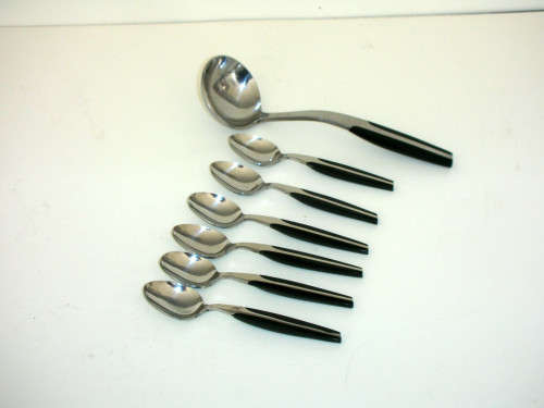 Boxed Eetrite 'Moderna' Demitasse Coffee Spoons & Sugar Ladle