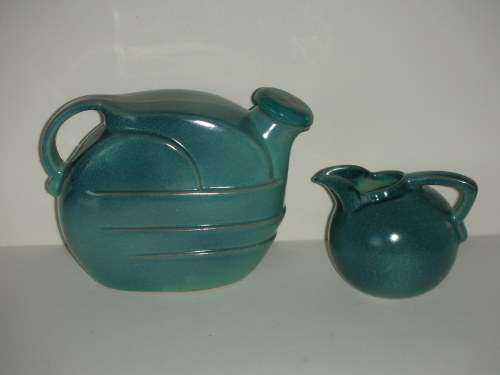 American Fifties/Art Deco Frankoma Pottery Refrigerator Jug & Creamer