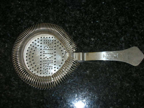 Vintage Silver Plated 'Martini' Cocktail Strainer + Free Martini Ice Bucket