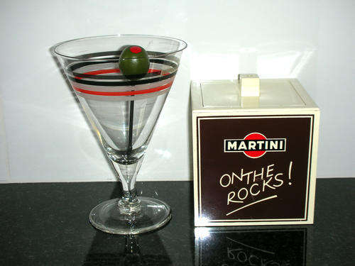 Vintage Silver Plated 'Martini' Cocktail Strainer + Free Martini Ice Bucket