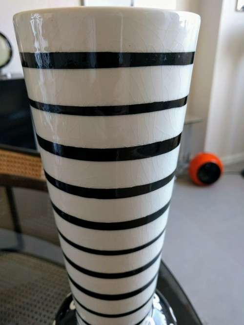 Large Retro Pop Art/Memphis Style Vase by SA Ceramicist Adela Friedmann 35 cms