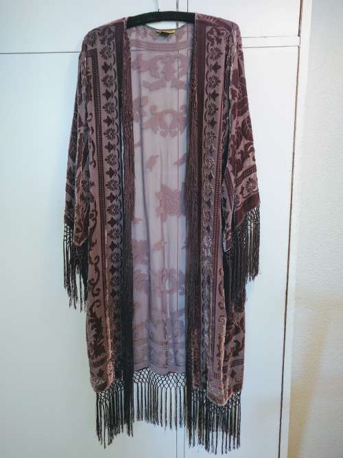 American Art Deco Style Burnout Velvet Evening Coat