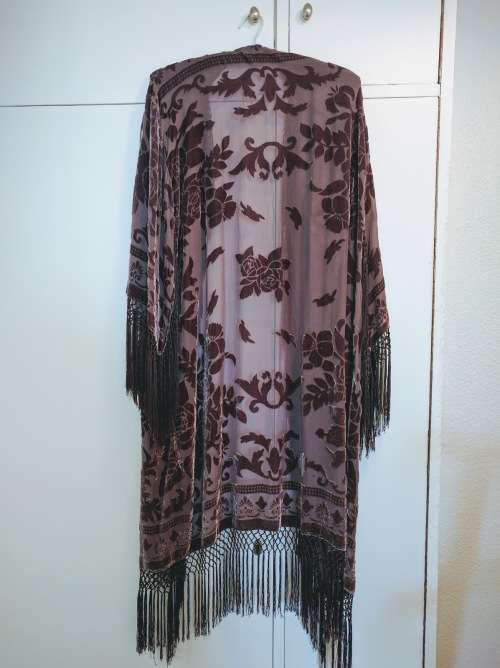 American Art Deco Style Burnout Velvet Evening Coat