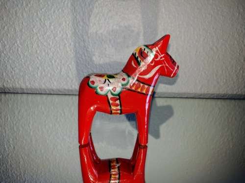 Vintage Swedish Hand-Painted Dala Horse