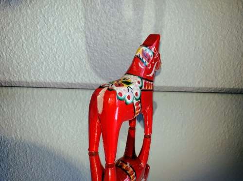 Vintage Swedish Hand-Painted Dala Horse
