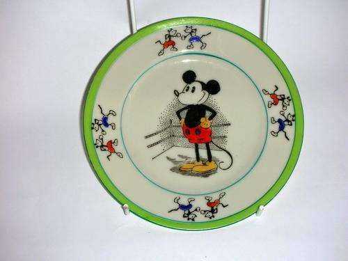 Rare Mickey Mouse Boxing Theme Plate 15.5 cms 1930's Era