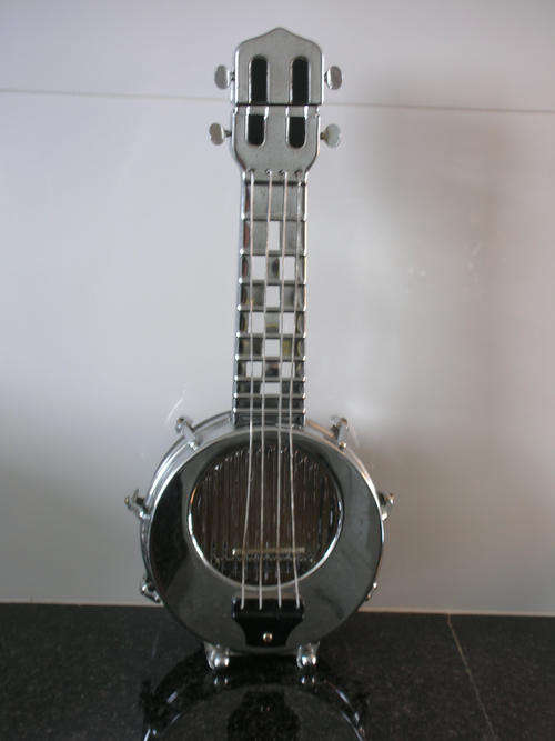 Art Deco Chrome Banjo Decanter Musical